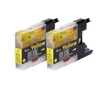 BritBolt Cartucho de Tinta LC12/40/71/73/75/400/1220/1240 Compatible con DCP-J525W J725DW MFC-J430W J625DW J6510 J6710 J6910 J825 J5910DW(2pcs Yellow)