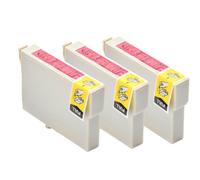 BritBolt Cartucho de Tinta T0801 T0802 T0803 T0804 T0805 T0806 Compatible con Stylus Photo R265 RX610(3pcs Magenta)