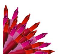 Brite Star Mini luces de la serie Designer de 50 litros, rojo/rosa, cable rojo (juego de 2)