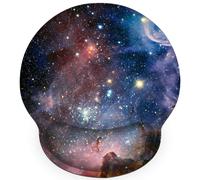 Britimes Pad de ratn ergonmico con soporte de mueca Purple Blue Cosmos Nebula Galaxy Base de goma sin deslizamiento Mousepad Para Gaming Home Offi