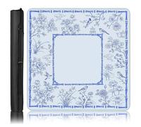 Britimes Tapete Mahjong con bolsa de transporte negra, diseño floral azul, antideslizante, reducción de ruido, tapete para juegos de 31.5 x 31.5 pulgadas, cubierta de mesa de juego multiusos de goma