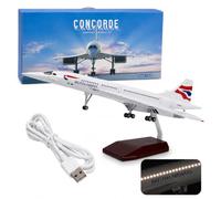 British Airways - Modelo Concorde réplica realista a gran escala con luces activadas por sonido, avión con soporte, modelo de exhibición coleccionable para adultos, recuerdos de aviación a escala 1