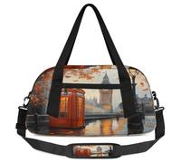 British Big Ben - Bolsa de lona para niños, niñas, adolescentes, otoño, deportes, gimnasio, viajes, gimnasia, baile, ballet, multicolor