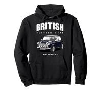 British Classic Car Mini coche deportivo azul oscuro Sudadera con Capucha