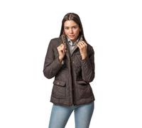 British Cotton Husky Sofia Chaqueta Acolchada Mujer, Marrón, Estilo Husky con Coderas y Detalles Moleskin, Cierre Cremallera y Broches, Forro Polar (FR/ES, Letras, XL, Regular, Regular)