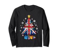 British England Flag Christmas Tree Lights Xmas Cute Costume Manga Larga