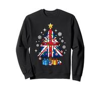 British England Flag Christmas Tree Lights Xmas Cute Costume Sudadera