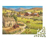 British Farm Puzzle para Adults 1000 Piece Recycled Rural Scenery Puzzles para Elderly Impossible Hard Difficult Desafiante Excelente Gift Idea para Women 38x26cm/1000pcs