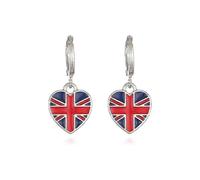 British flag earrings, heart-shaped flag decorative earrings for the 70th anniversary of the Platinum Jubilee celebration, heart-shaped earrings.