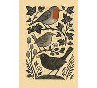 British Garden Birds Lined Notebook | 100-Page Writing Journal | Robin, Blackbird & Wren