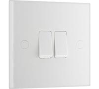 British General Interruptor de luz doble, moldeado blanco, 2 vías, 16AX