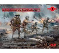 British Infantry En Gas Máscaras (1917) (4 Figures) 1 :3 5 Plástico Modelo Kit