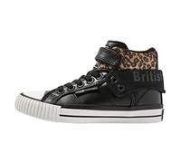 British Knights ROCO - Zapatillas Altas para niña, Negro Marrón Leopardo, 35 EU