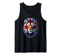 British Lion Spirit - Bandera del Reino Unido Wildlife Art Camiseta sin Mangas