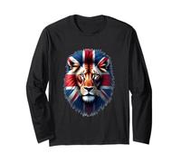 British Lion Spirit - Bandera del Reino Unido Wildlife Art Manga Larga