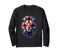 British Lion Spirit - Bandera del Reino Unido Wildlife Art Manga Larga