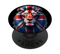 British Lion Spirit - Bandera del Reino Unido Wildlife Art PopSockets PopGrip Adhesivo