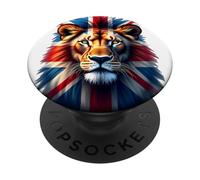British Lion Spirit - Bandera del Reino Unido Wildlife Art PopSockets PopGrip Adhesivo