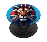 British Lion Spirit - Bandera del Reino Unido Wildlife Art PopSockets PopGrip Adhesivo