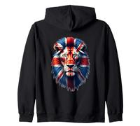 British Lion Spirit - Bandera del Reino Unido Wildlife Art Sudadera con Capucha
