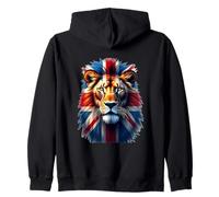 British Lion Spirit - Bandera del Reino Unido Wildlife Art Sudadera con Capucha