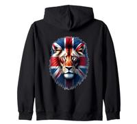 British Lion Spirit - Bandera del Reino Unido Wildlife Art Sudadera con Capucha