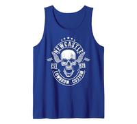 British Motorcycle Rebel American England Newcastle Biker Camiseta sin Mangas, Hombre, Azul Real, L