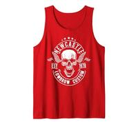 British Motorcycle Rebel American England Newcastle Biker Camiseta sin Mangas, Hombre, Rojo, M
