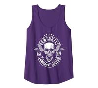 British Motorcycle Rebel American England Newcastle Biker Camiseta sin Mangas, Mujer, Morado, M