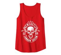 British Motorcycle Rebel American England Newcastle Biker Camiseta sin Mangas, Mujer, Rojo, S