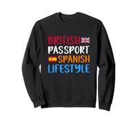 British Passport Spanish Lifestyle - Funny Expat Spain Brit Sudadera