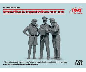 British Pilots En Tropical Uniform (1939-1943) Figura New Moldes 1 :3 2 Plástico