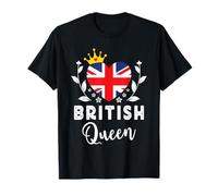 British Queen UK Flag Proud British Woman Camiseta