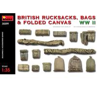 British Rucksacks Bags Folded Canvas WW2 WWII 1 :3 5 Plástico Modelo Kit Miniart