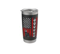 British Shorthair Cat 4th of July Patriotic American Flag Vaso térmico de acero inoxidable de doble pared