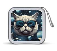 British Shorthair Cat - Estuche portátil para CD con capacidad para 40 DVD, organizador de almacenamiento para viajes en coche, Estilo:, Talla única