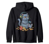 British Shorthair Cat Video Gamer PC Consola Gaming Nerd Sudadera con Capucha