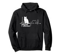 British Shorthair Heartbeat Line Funny Cat Lover Sudadera con Capucha