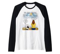 British Shorthait Cat I'm Only Talking To My Cat Today Camiseta Manga Raglan