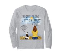 British Shorthait Cat I'm Only Talking To My Cat Today Manga Larga