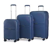 British Traveller Juego de 3 Maletas con Ruedas Maletas de Viaje Grandes 23 Kilos Polipropileno,55/67/76cm,Azul