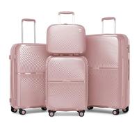 British Traveller Juego de 4 Maletas Ligeras de Polipropileno con Carcasa Dura, tamaño de Cabina de Equipaje de Mano, Equipaje de Mano TSA con 4 Ruedas giratorias de 14 Pulgadas, 20 Pulgadas, 24