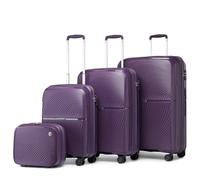 British Traveller Juego de 4 Maletas, Maletas de Viaje Grandes 23 Kilos Polipropileno,36/55/67/76cm,Morado