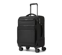 British Traveller Maleta Cabina 57,5cm Trolley Rígido con 4 Ruedas Giratorias y Cerrado TSA, Negro