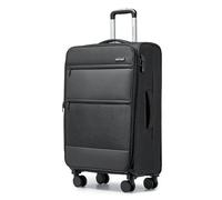 British Traveller Maleta de Viaje Cabina Mediana Maleta de Mano Expandible con Cerradura TSA(69,5cm, Negro)