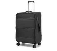 British Traveller Maleta Media Expansible 68,5cm Trolley Medio Rígido con 4 Ruedas Giratorias y Cerrado TSA (24 Pulgadas, Negro)