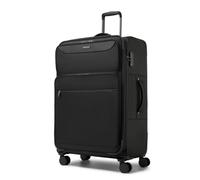 British Traveller Maleta Trolley Grande Rígida Expandible 79,5cm, Maletas Rígidas de Viaje con 4 Ruedas Giratorias y Cerrado TSA, Negro