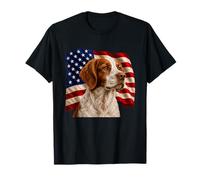 Brittany Dog Patriotic, 4 de Julio, Bandera de EE. UU., Brittany Spaniel Camiseta