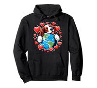 Brittany Perro Día de la Tierra Abrazo Amor Dueño Abrazando Planet Lover Sudadera con Capucha