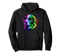 Brittany Spaniel DJ Auriculares Retro Music Dog Lover Sudadera con Capucha